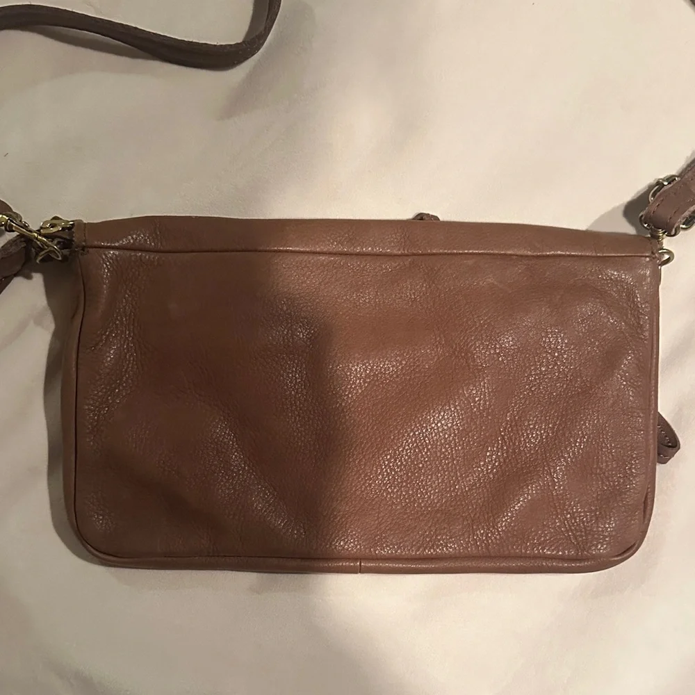 Linea Pelle Brown Leather Crossbody Bag - Picture 3 of 13